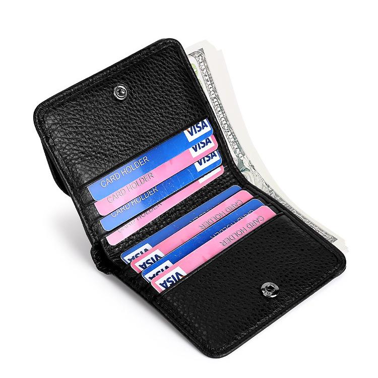 Кошелек для монет Первый слой Натуральная фрезерованная коровья кожа Однотонный Пряжка Маленький кошелек Кошелек из натуральной кожи Короткий стиль Мягкий клатч KTY