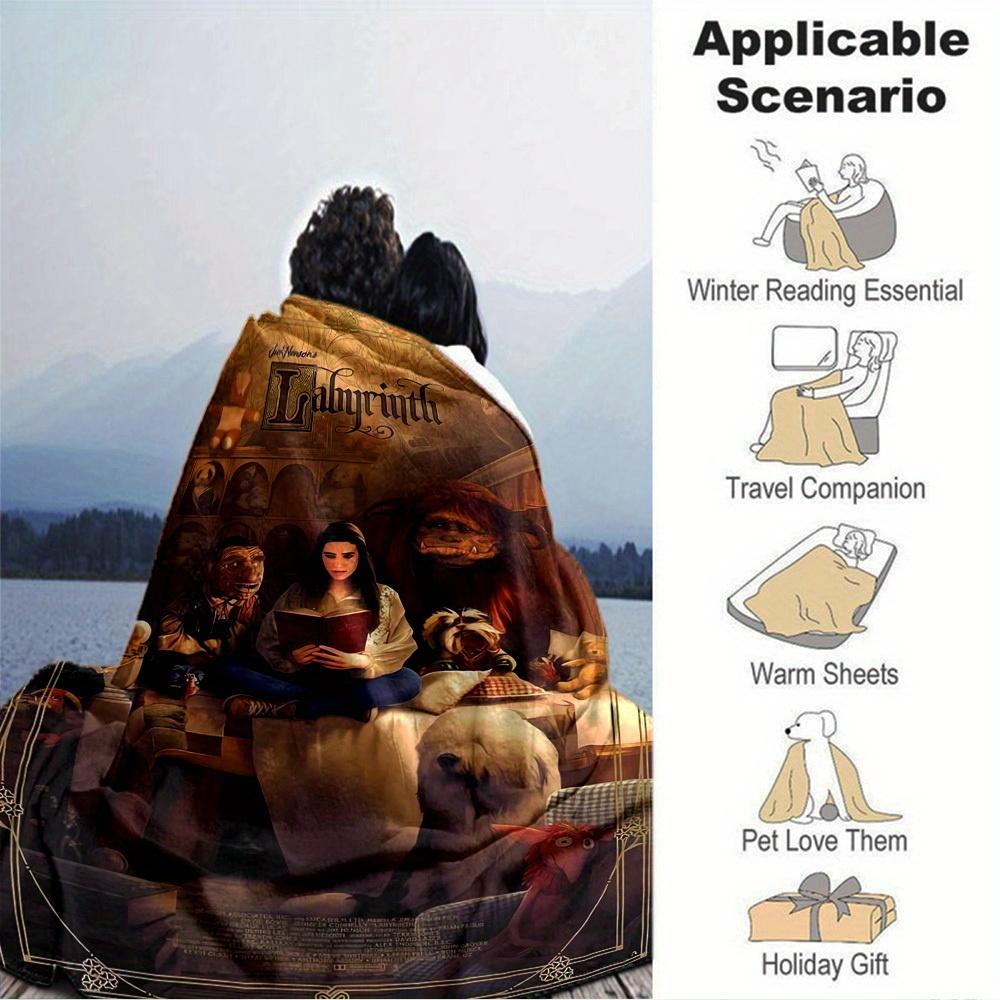 1pc Flannel Blanket, Fantasy,Adventure,Magic Pattern Printed Blanket, Sofa Bed Sofa Car Office Camping Travel Warm And Comfortable Soft Blan