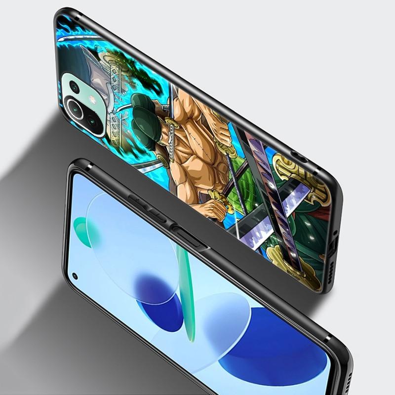 Anime Roronoa Zoro Phone Case For Xiaomi Mi 11 Lite NE 11i 10T 11T Pro A2 A3 Lite POCO F3 M3 M4 C31 X3 Pro NFC GT Black Cover
