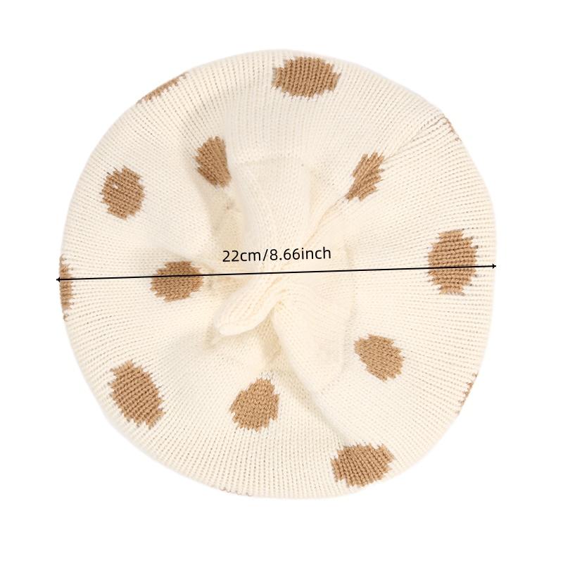 Корейская версия Милый детский берет в горошек Осень и зима Детская модная теплая шапка