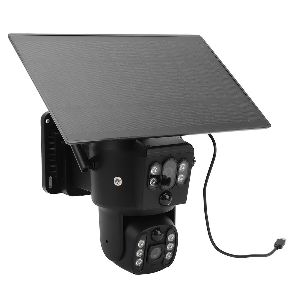 Solar Security Camera 8MP 4K Dual Lens Wireless Full Color Night Vision 2 Way Talk Human Detection I