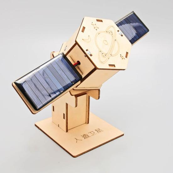 DIY Solar Artificial Satellite Model Kit Educational Handmade Wooden Puzzle Moon Rover