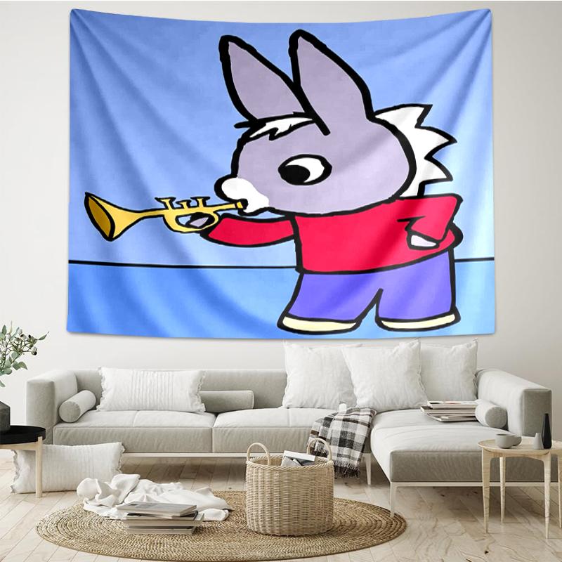 Trotro Print Tapestry, Backdrop, Easy Setup, Ideal for Bedroom, Office & Living Room, with Aesthetic Wall Hanging Decor.