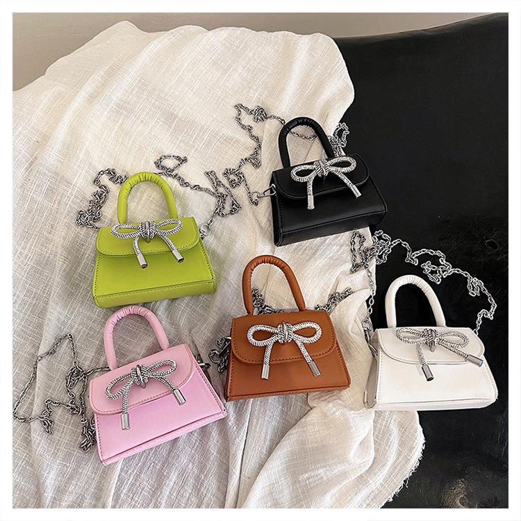 Женская модная маленькая сумка с бантом, новинка весны 2024, универсальная сумка через плечо
