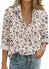 New Long-Sleeved Shirt with Lapel and Plant Print for Women, Simple and Popular Summer Style