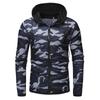 Мужская повседневная камуфляжная спортивная толстовка с длинным рукавом на молнии с капюшоном, куртка, пальто