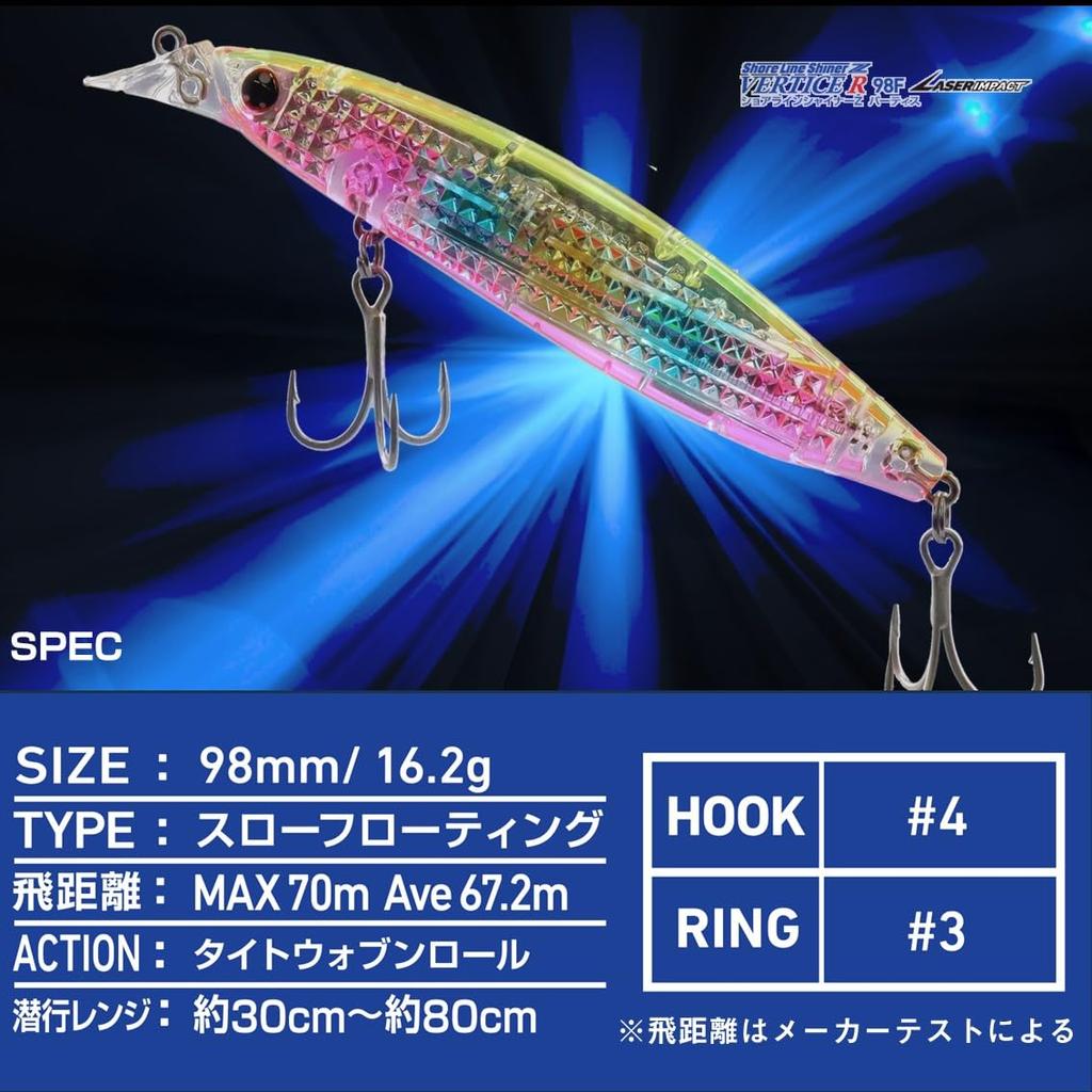 Daiwa Shoreline Shiner Z Vertis LI Blue Pink Sardine Lure R98F-LI