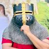 Templar Helmet  With 14 Gauge Chainmail Ready For Battle Knight Templar Helmet Medieval Armor Larp SCA Helmet