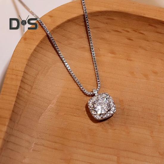 Женское квадратное ожерелье с подвеской из циркония, имитация бриллиантовой ключичной цепочки на День матери, годовщину, день рождения, ювелирный подарок