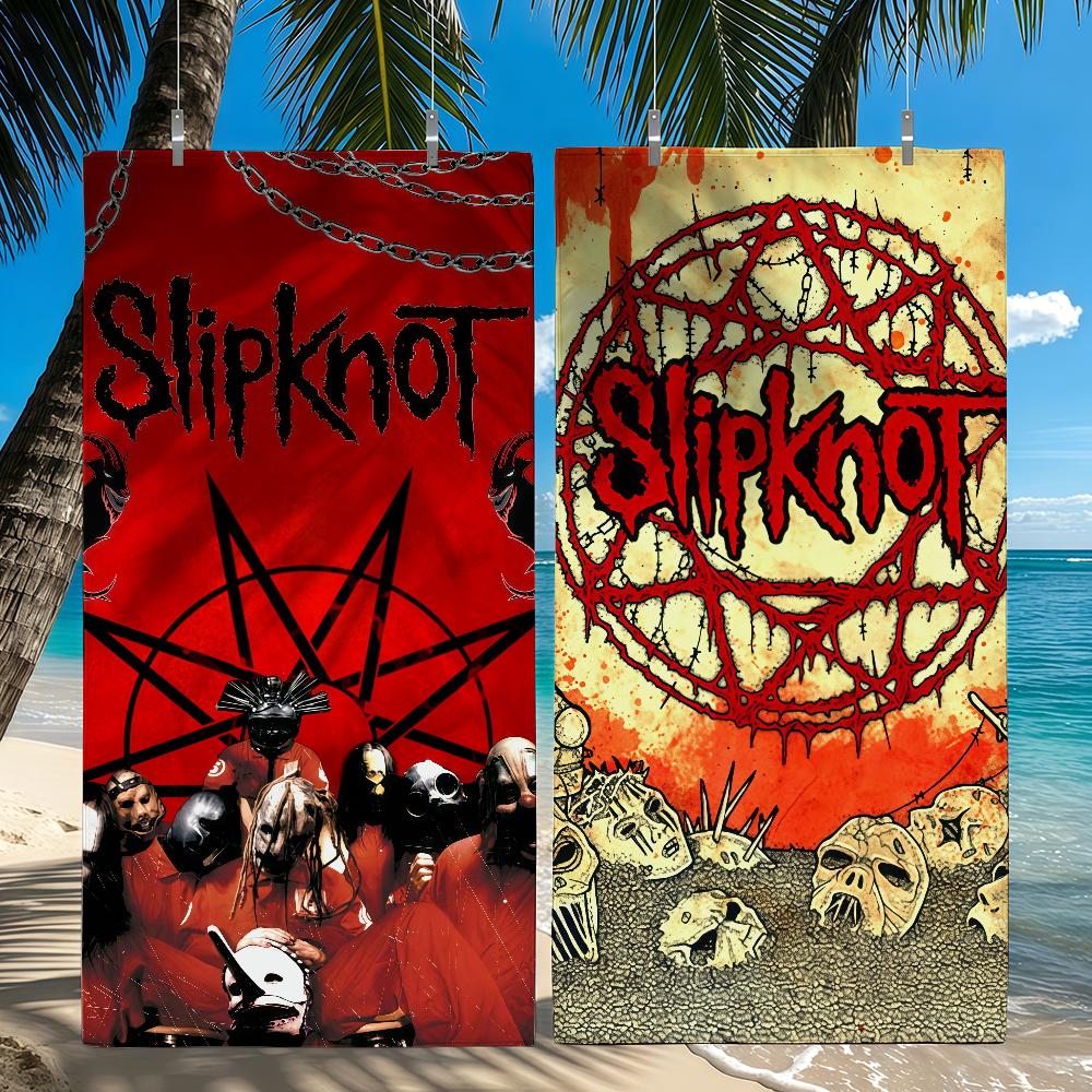 Rock Band S-Slipknot Полотенце Пляжное Полотенце Дорожное Легкое Приятное для Кожи Для Бассейна Пляжа Кемпинга Круиза Лето