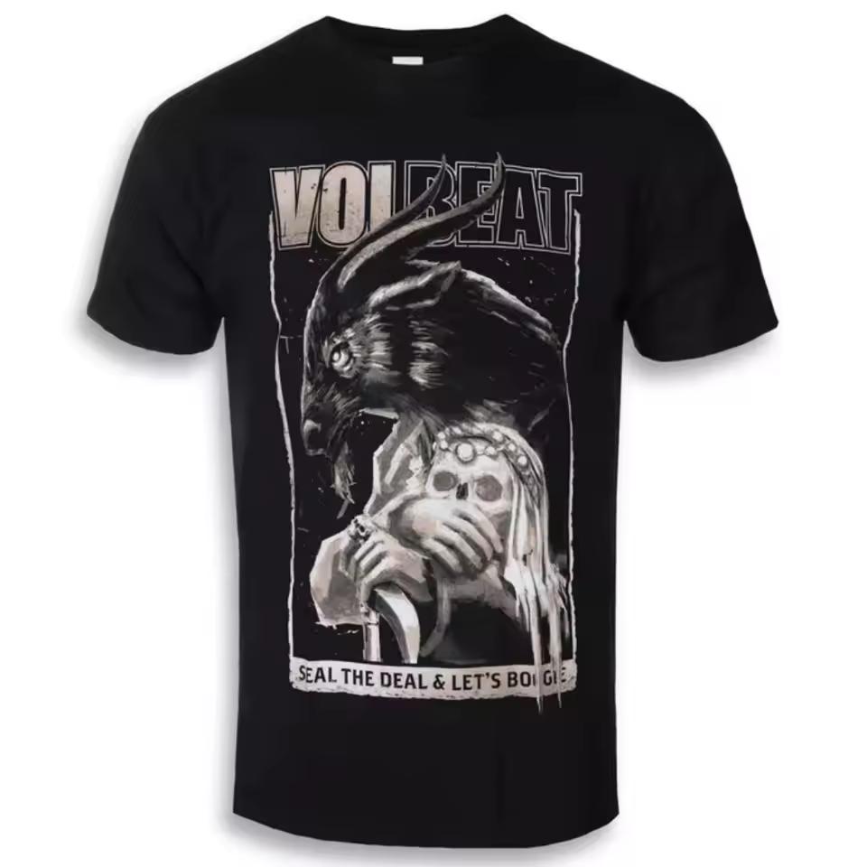 Volbeat - Logo Artistic Pattern Rockabilly Metal Band T-shirt Casual Street Style Cotton T-shirt for Men and Women