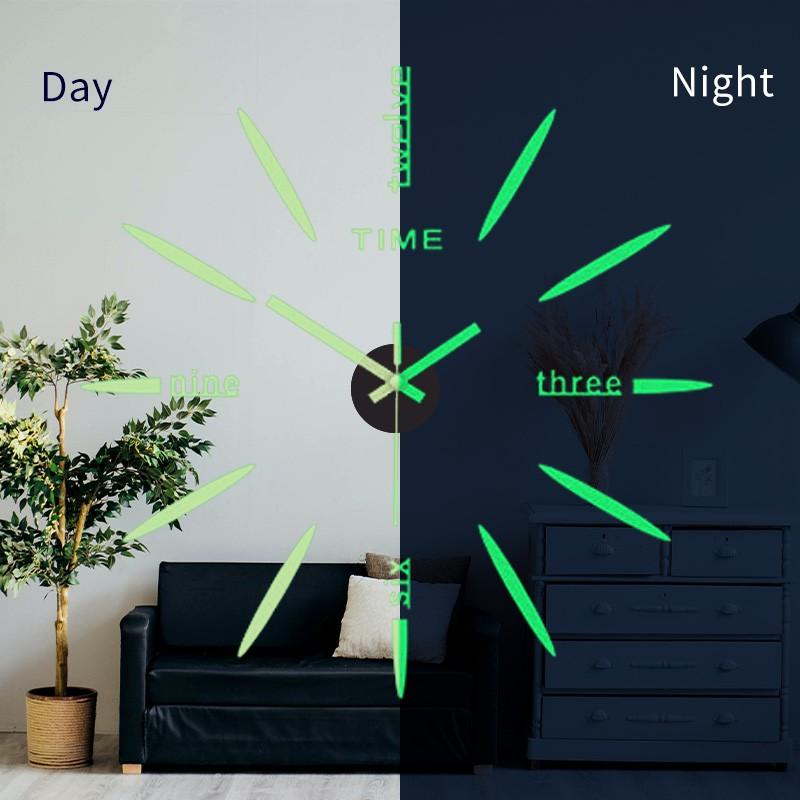 40 см светящиеся настенные часы большие часы Horloge 3D DIY акриловые зеркальные наклейки кварцевые Duvar Saat Klock современные немые