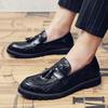 Fashion High Quality Loafers Men's Slip-On Crocodile Pattern Tassel Casual Shoes Business Dress Shoes Men's 38-46 Size Plus Men's Shoes