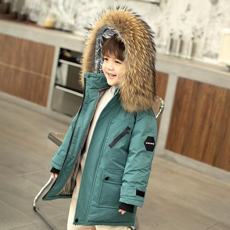 Утепленный пуховик для мальчиков, теплое пальто нового стиля