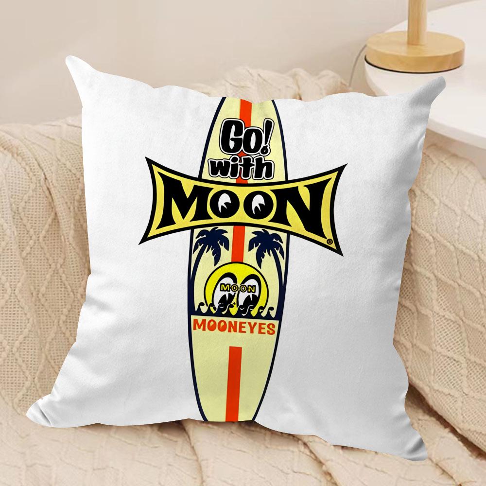 MMooneyes Luxury Logo Cushion Cover Silky Short Plush Invisible Zipper Dustproof Sofa Pillow Case For Home Decor