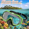 Swimming Goggles With Nose Cover Clear Anti-Fog Tempered Glass Diving Goggles Snorkeling Gear Pool Goggles Waterproof Kids Adult