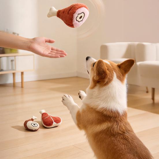 Squeaky Dog Toys for Small and Medium Dogs Plush Bite-Resistant Chew Toy with Sound Interactive Pet Toys for Teeth Cleaning and Boredom Relief
