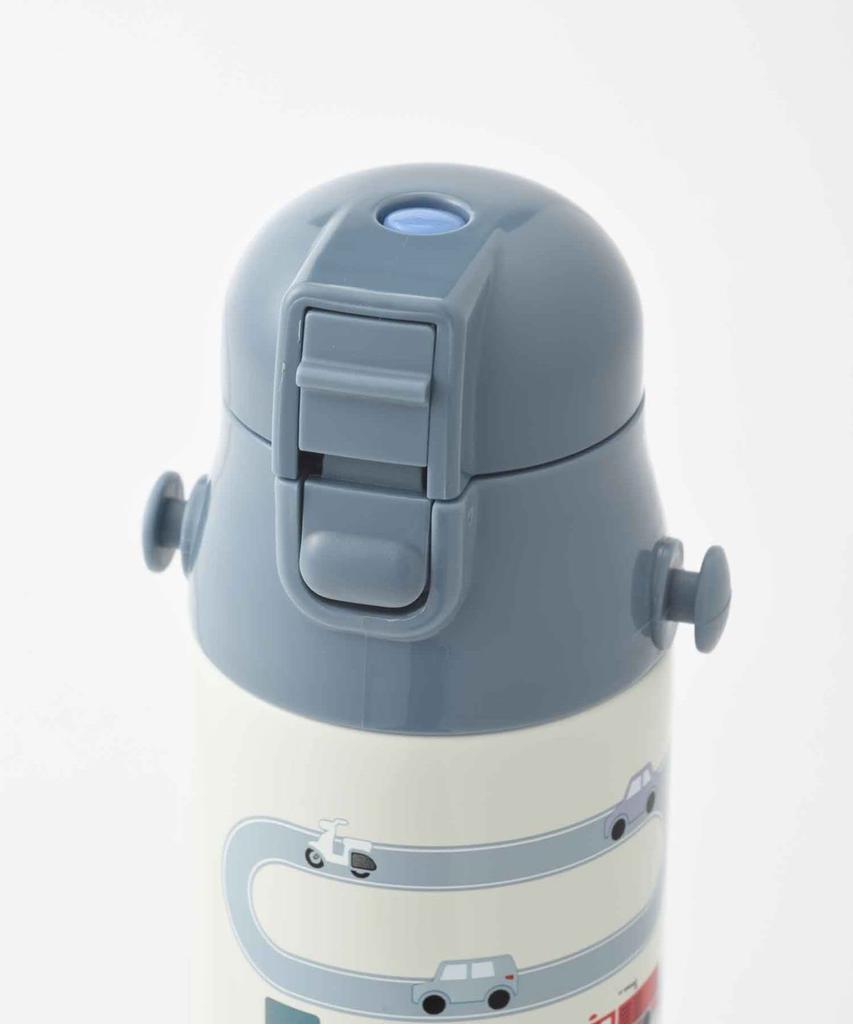 BRUNO Light 2-Way Kids' Water Bottle, 580ml, Insulated, ColdHot, Strap, Cup, Direct Drinking, One-Touch Stopper, Lightweight, Cute, Kids, Pink,