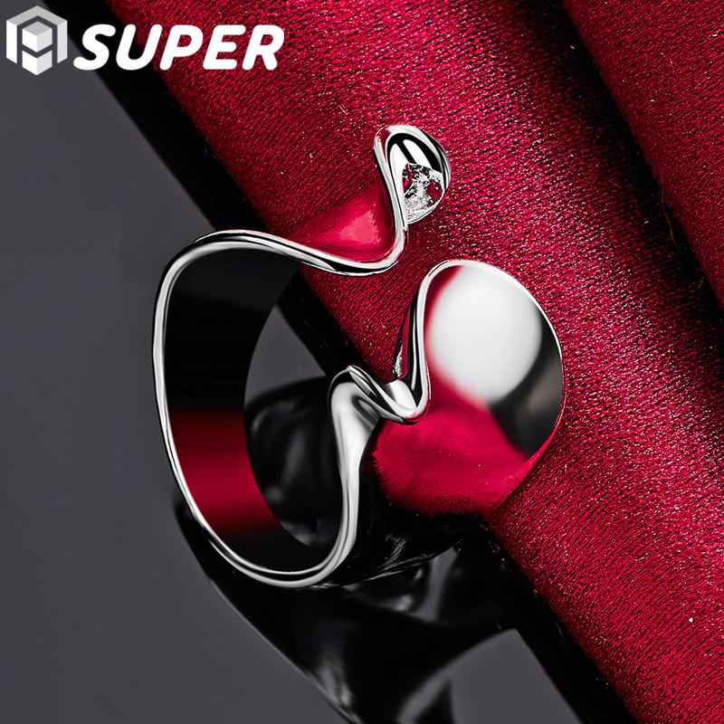 Ювелирные изделия из стерлингового серебра 925 пробы с изогнутой гладкой поверхностью