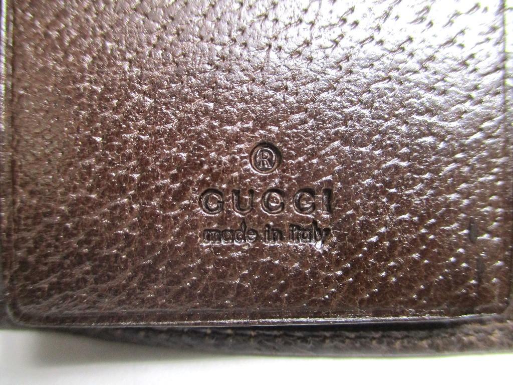 Authentic GUCCI GG Beige Canvas Brown Leather 6 Pics Key Chain #a465  Refurbished