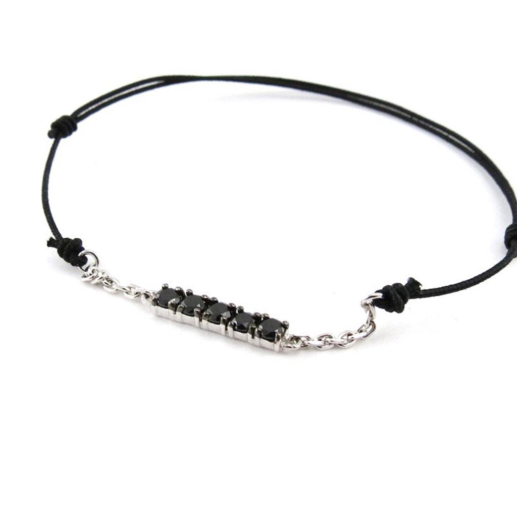 Les Trésors De Lily [J0829] - Silver Bracelet 'Scarlett' Black Silver - 40x2 Mm