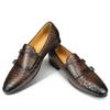 Fashion Popular Loafers Mens Shoes Genuine Leather Snake Printing Wedding Party Casual Dress Shoe for Males Slip-On Comfortable Footwear