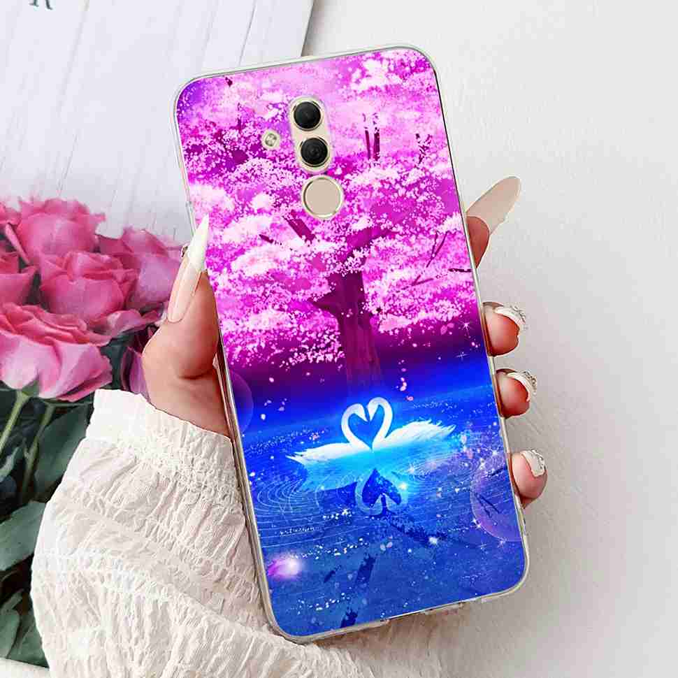 For Huawei Mate 20 Lite 6.3" Case SNE-AL00 Cute Cat Soft Silicone Cover For Huawei Mate 20Lite SNE-LX1 Colorful Butterfly Shell