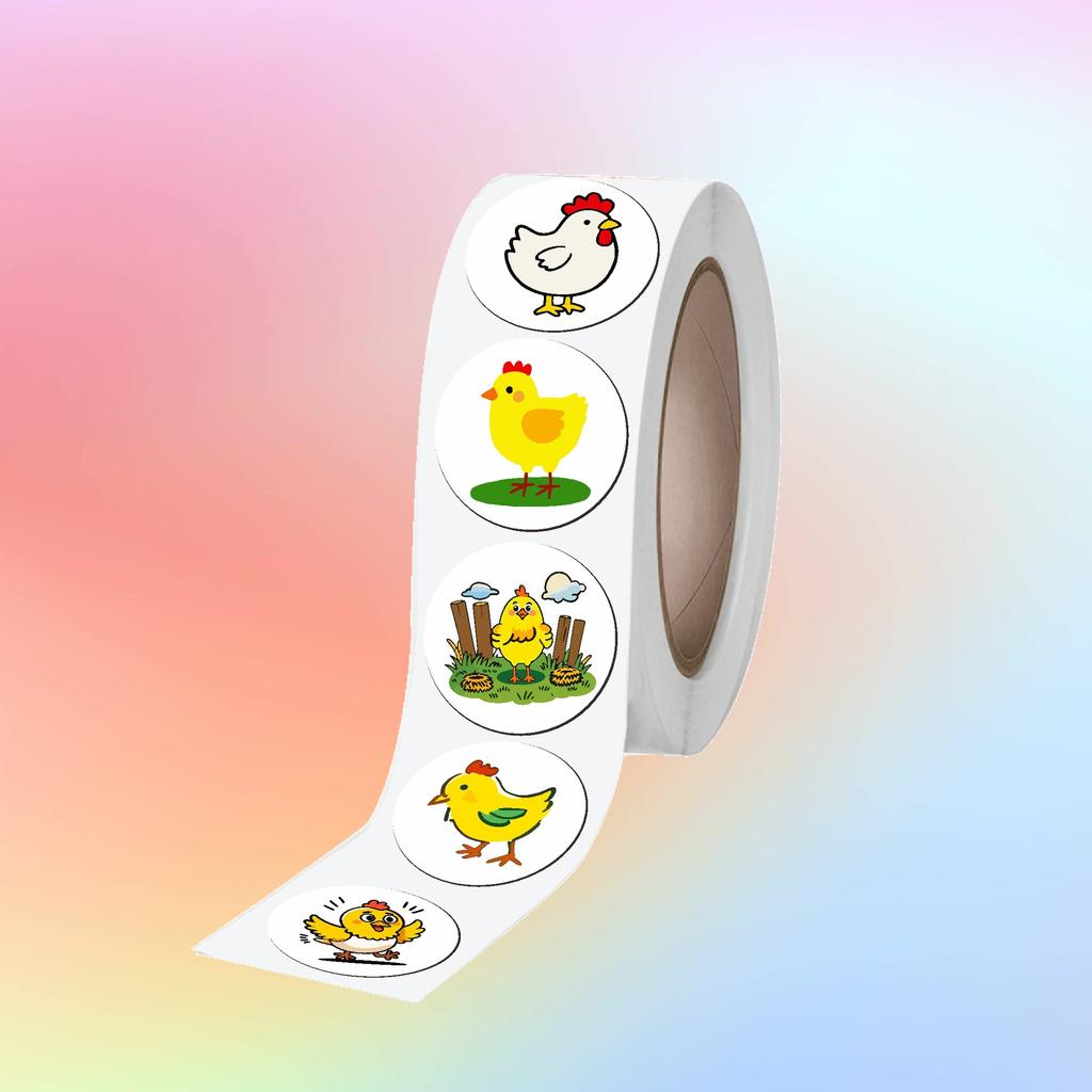500 Stickers/roll, Cartoon, Cute Chick, Stickers, Children's Reward Encouragement Stickers, Creative, Decorative Sealing Stickers