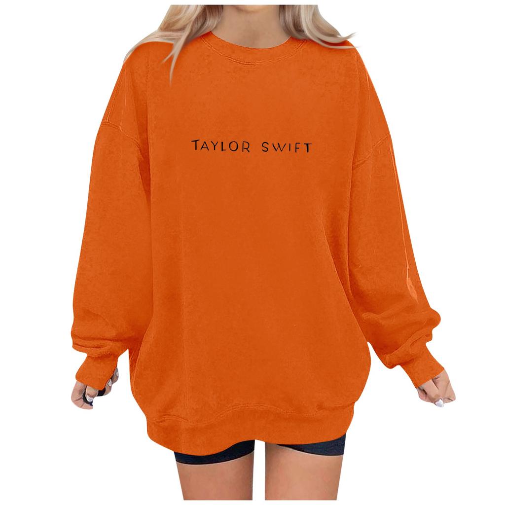 Женский повседневный модный пуловер с длинным рукавом и круглым вырезом с принтом