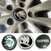CXUX8 4PCS Car Wheel Center Hub Caps Tire Decoration For Skoda Logo Rapid Kodiaq Fabia Karoq Laura Superb VRS Yeti Octavia Scala