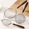 1PC Stainless Steel Mesh Filter Spoon with Wooden Handle Flour Filter Spoon Household Kitchen Fried Food Filter Oil Baking Tool