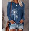 2025 Autumn & Winter Women's New Casual Crew Neck Long Sleeve Top 3D Dandelion Pattern