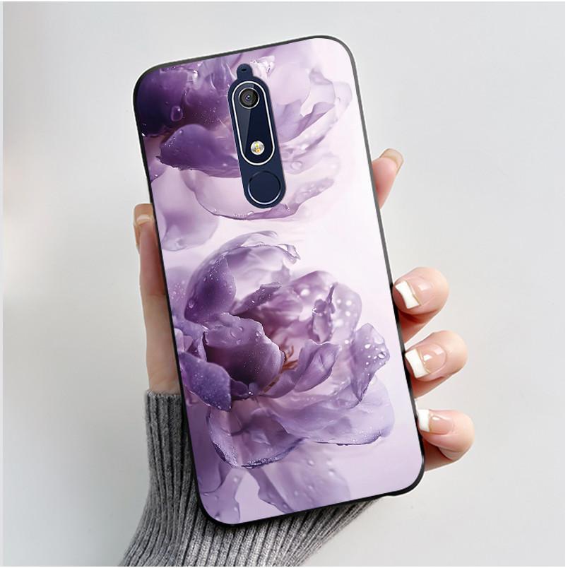 Чехол Для Nokia 5.1 6.1 Эстетичный Роскошный Милый Крутой Мальчики Девочки Мягкий силикон Чехол для телефона Задняя крышка Черный Матовый Защитный чехол