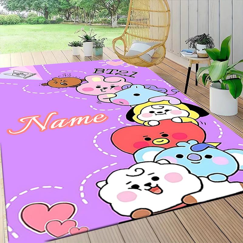 Custom Name Unicorn Fantasy Adventure Carpet Rug Customizable Soft Washable Anti-Slip Home Living Room Sofa Mats Personalized Rug. 0909180