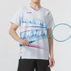 Li-Ning Цветные блоки V-образный вырез дышащая тренировочная футболка с коротким рукавом унисекс топы белые AAYU131-2