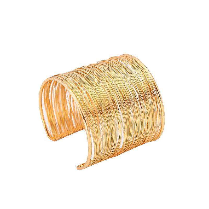 Преувеличенные многослойные открытые браслеты золотого цвета, металлические гиперболы, женские геометрические браслеты, браслеты, бижутерия