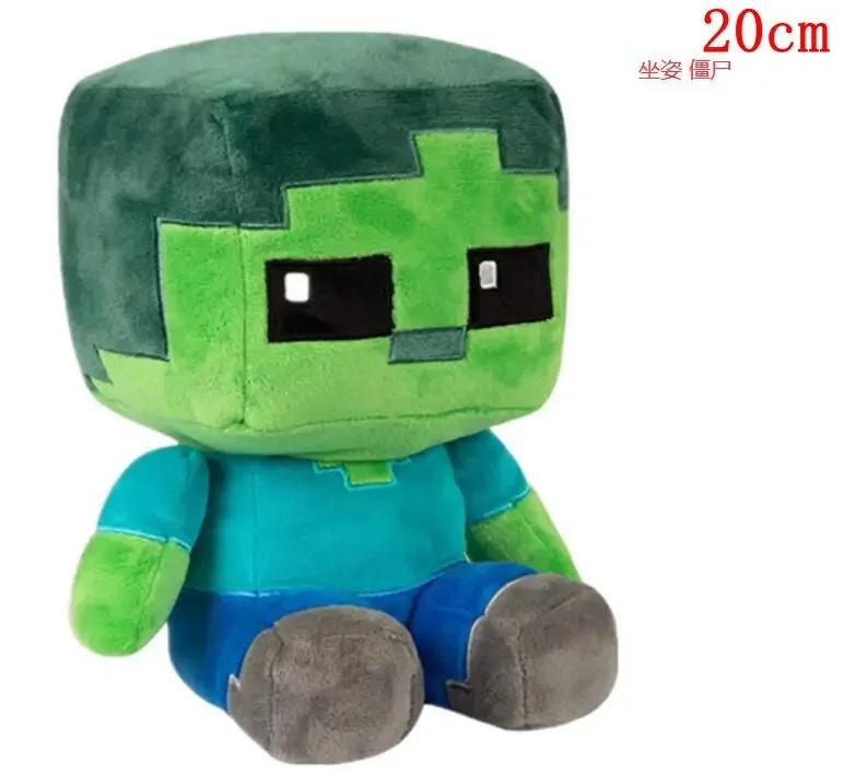 Minecraft Style Sitting Steve Zombie Skeleton Archer TNT Plush Toy Soft Doll Gift For Kids