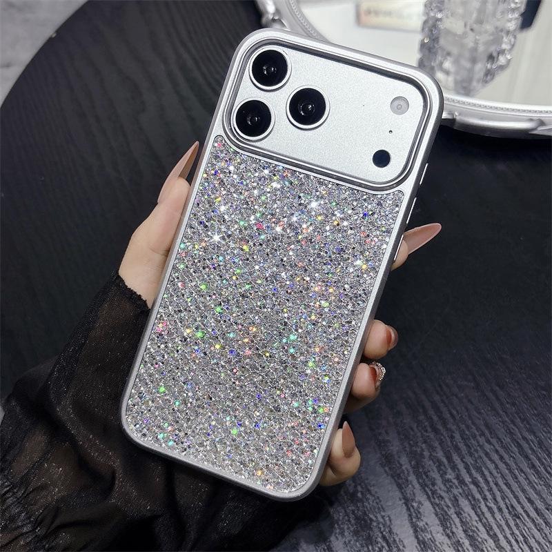 Блестящий Ромбовидный Ударопрочный Чехол с Пайетками для Apple iPhone 13-17 Pro Max