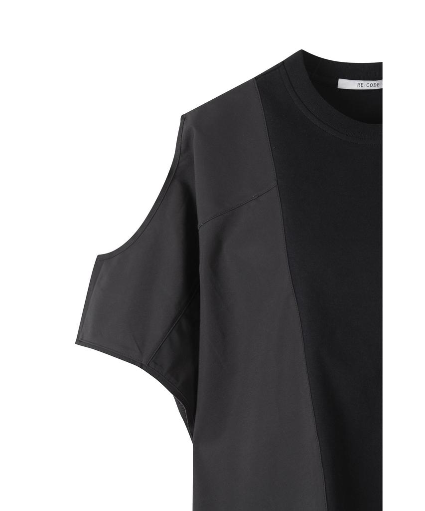 RECODE Half Fabric Mixed Top Rqtam26522Bkx
