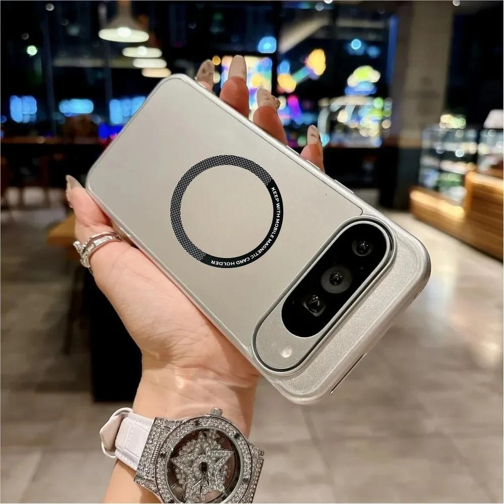 Магнитный чехол из ПК чистого цвета для Google Pixel 10 9 Pro XL 8 7 A Pro, полный комплект, ударопрочный, защита задней крышки