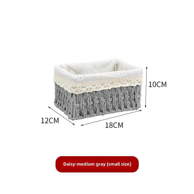 Корзина для хранения закусок, игрушек и всякой всячины, сплетенная из ротанговой бумаги