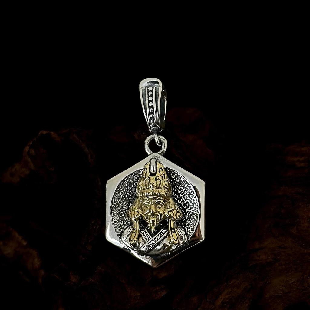 S925 Sterling Silver Dakini Lhamo Buddha Necklace - Vintage Tibetan Goddess of Wealth Pendant