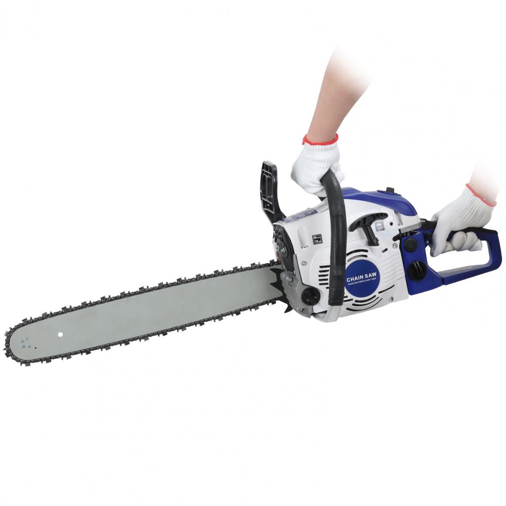 Бензопила 58 куб.см, 20-дюймовая бензопила, 2-тактная ручная бензопила, Мощная валочная пила для резки древесины и валки деревьев
