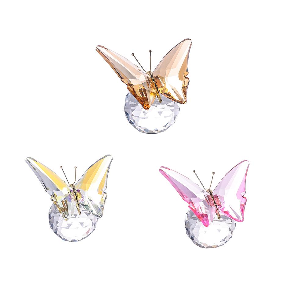 Crystal Butterfly Figurine Collectible - Handmade Glass Animals Figurines Crystal Office Desk Table Home Decor Paperweight
