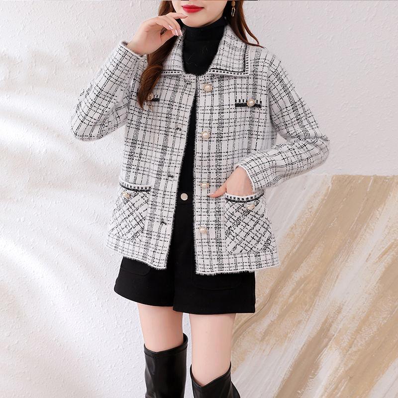 Толстый свободный вязаный кардиган для женщин осенью-зимой, свободный крой, тонкая короткая верхняя одежда