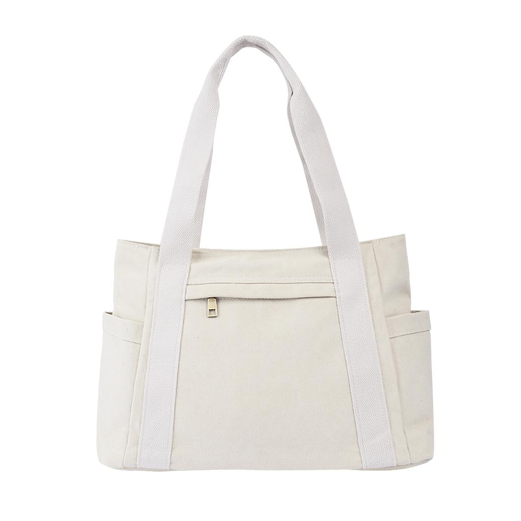 Простая холщовая женская сумка-тоут большой вместимости, повседневная сумка через плечо в стиле ретро для студентов колледжей