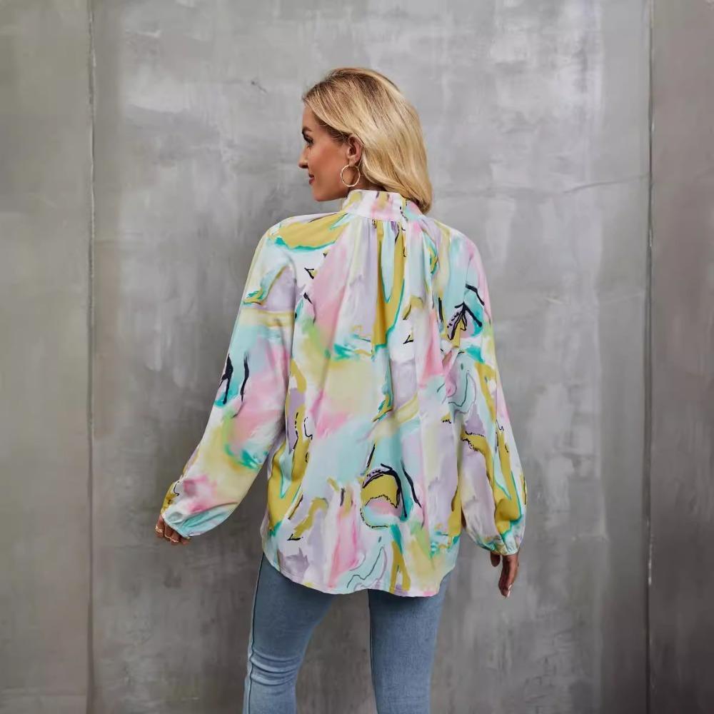 Женская повседневная универсальная свободная рубашка с длинным рукавом и верхом