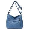 New Washed Leather Women's Bag Middle-aged Crossbody Shoulder Bag Soft Leather Multi-Pocket Slant Mother Bag