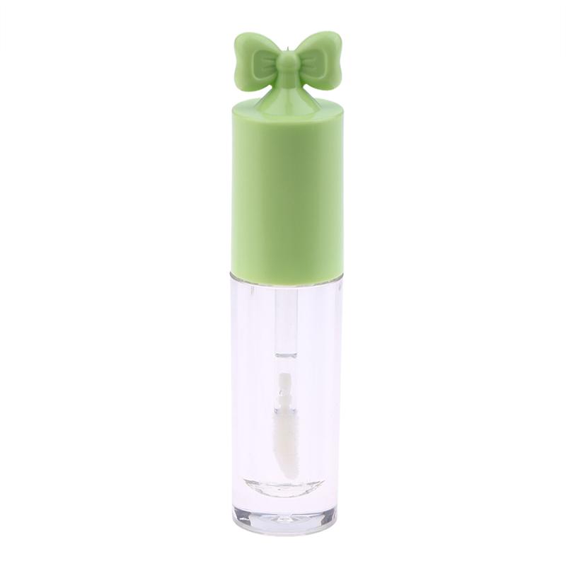 Cute Creative Bow Shape Lip Gloss Tubes Clear Empty DIY Cylindrical Lip Balm Tubes 2.5ml With Wand Refillable Lipstick Bottle