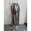 Полосатые принтованные брюки Haren, повседневные свободные брюки с эластичной талией, брюки с эластичной талией, повседневная, женская одежда
